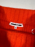 McQ Alexander McQueen Orange Mohair Blend Cropped Knit Sweater XS