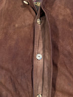Vintage Brown Suede Bomber Jacket | Raglan Sleeve Classic Fit