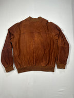 Vintage Brown Suede Bomber Jacket | Raglan Sleeve Classic Fit