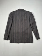 Vintage Bianchi Grey Herringbone Wool Blazer – Single-Breasted, Notch Lapel, Made in Italy
