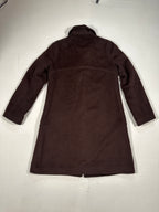 Woman's Agnona Vintage Brown Wool Coat – Single-Breasted Tailored Long Coat, Made in Italy (IT 40 / S)