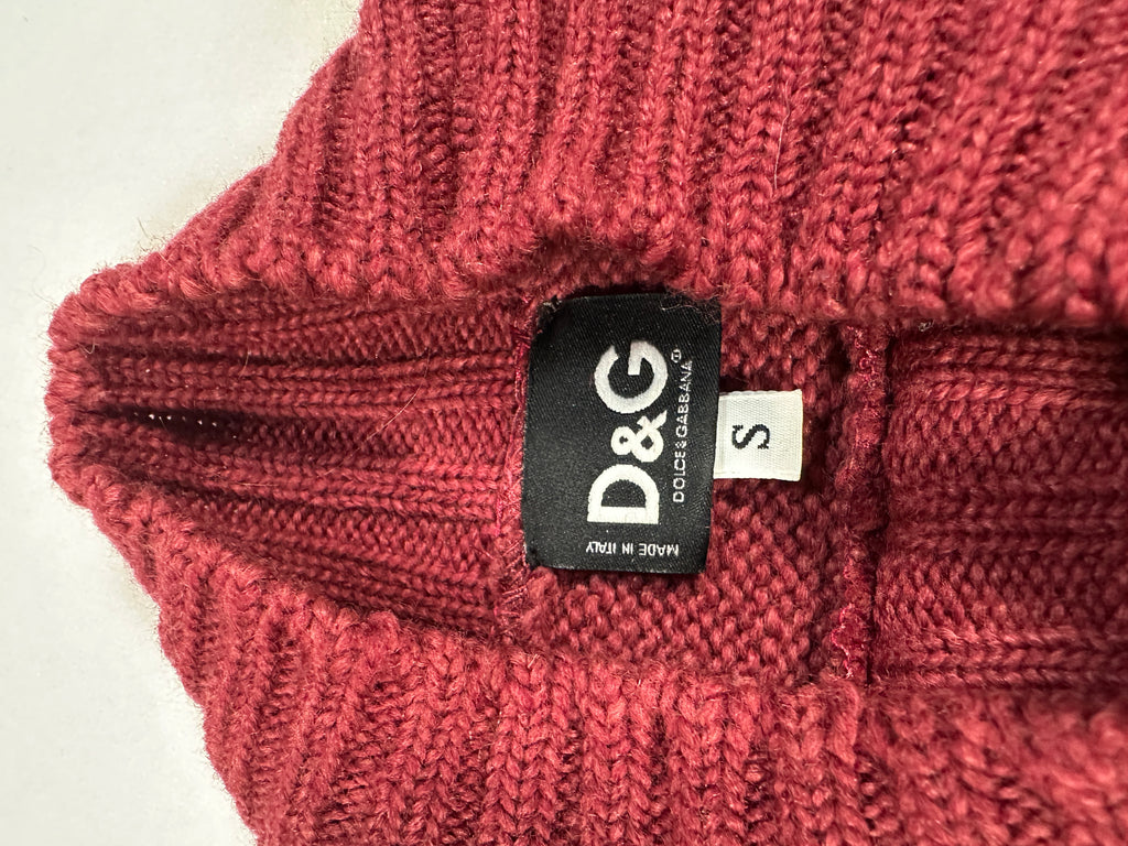 Dolce & Gabbana Women’s Vintage Knit Top with Lace Inserts – Wool Blend – Size S