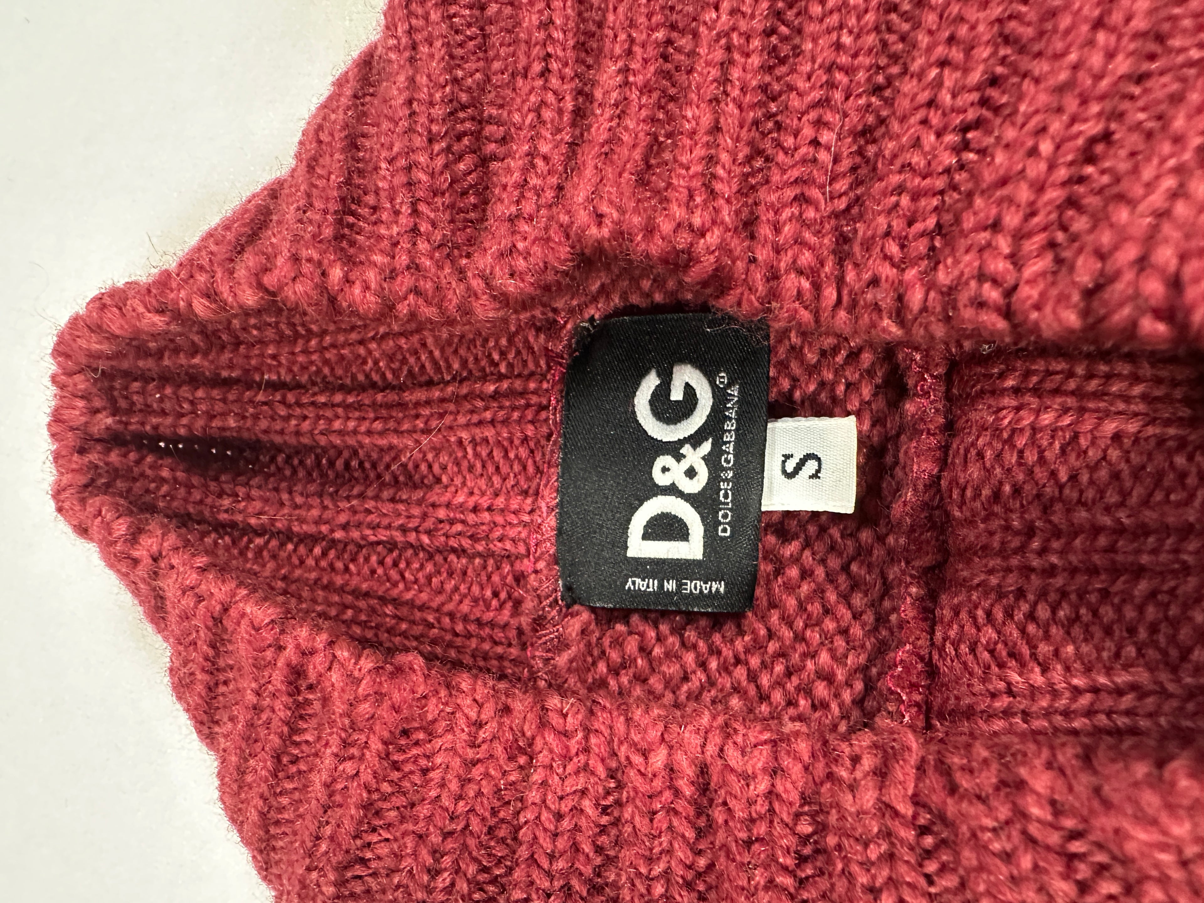Dolce & Gabbana Women’s Vintage Knit Top with Lace Inserts – Wool Blend – Size S