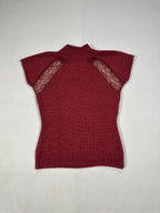 Dolce & Gabbana Women’s Vintage Knit Top with Lace Inserts – Wool Blend – Size S