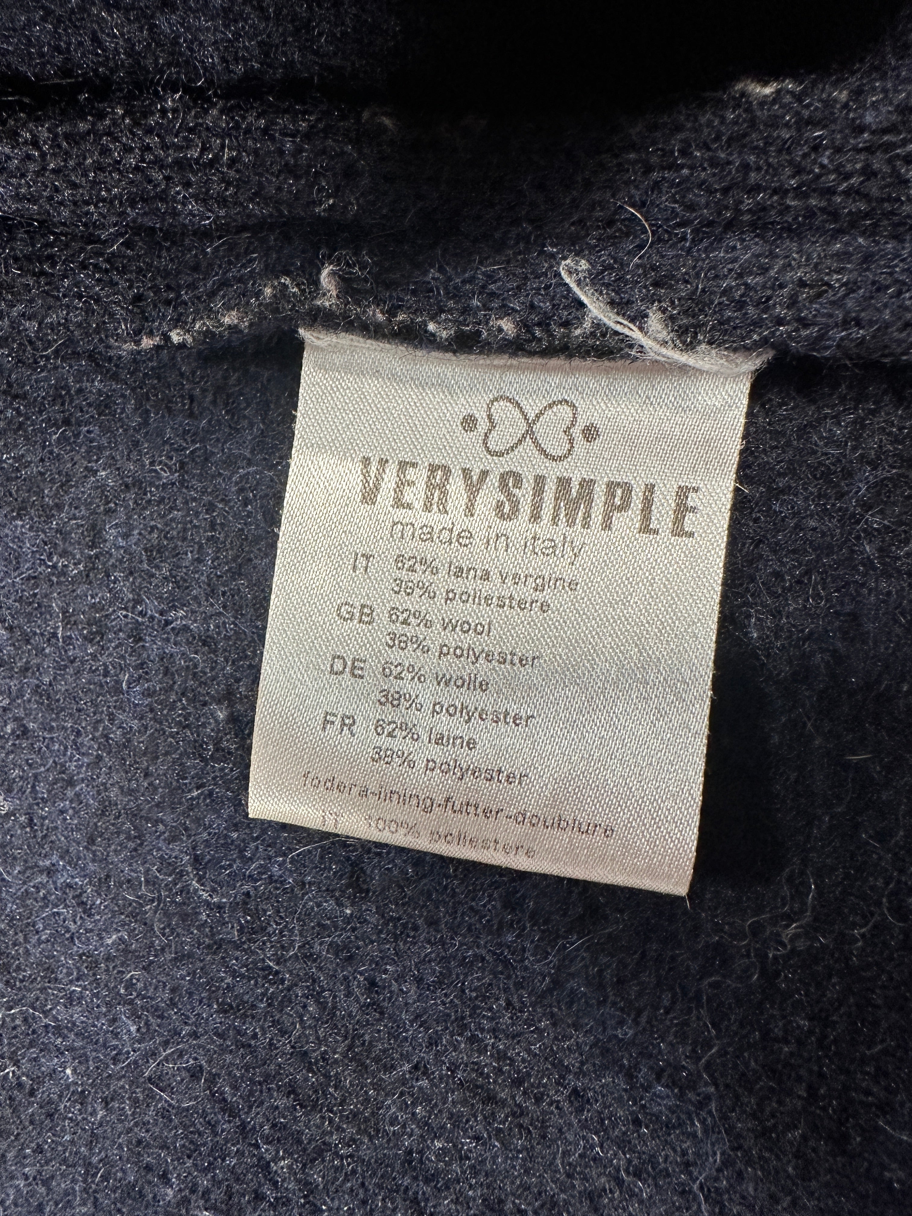 Women’s Wool Blend Duffle Coat – Navy Hooded Toggle Coat, Single-Breasted, Made in Italy Size M