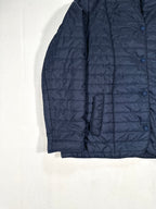 Men’s Quilted Puffer Jacket – Blue Lightweight Insulated Jacket, Stand Collar Size L