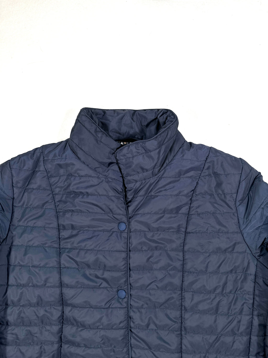 Men’s Quilted Puffer Jacket – Blue Lightweight Insulated Jacket, Stand Collar Size L