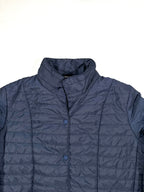 Men’s Quilted Puffer Jacket – Blue Lightweight Insulated Jacket, Stand Collar Size L