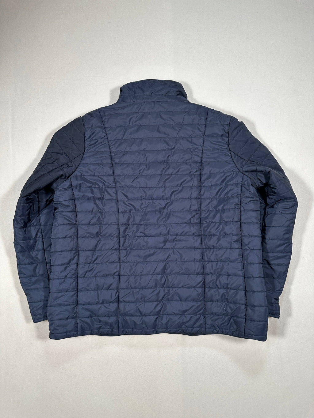 Men’s Quilted Puffer Jacket – Blue Lightweight Insulated Jacket, Stand Collar Size L