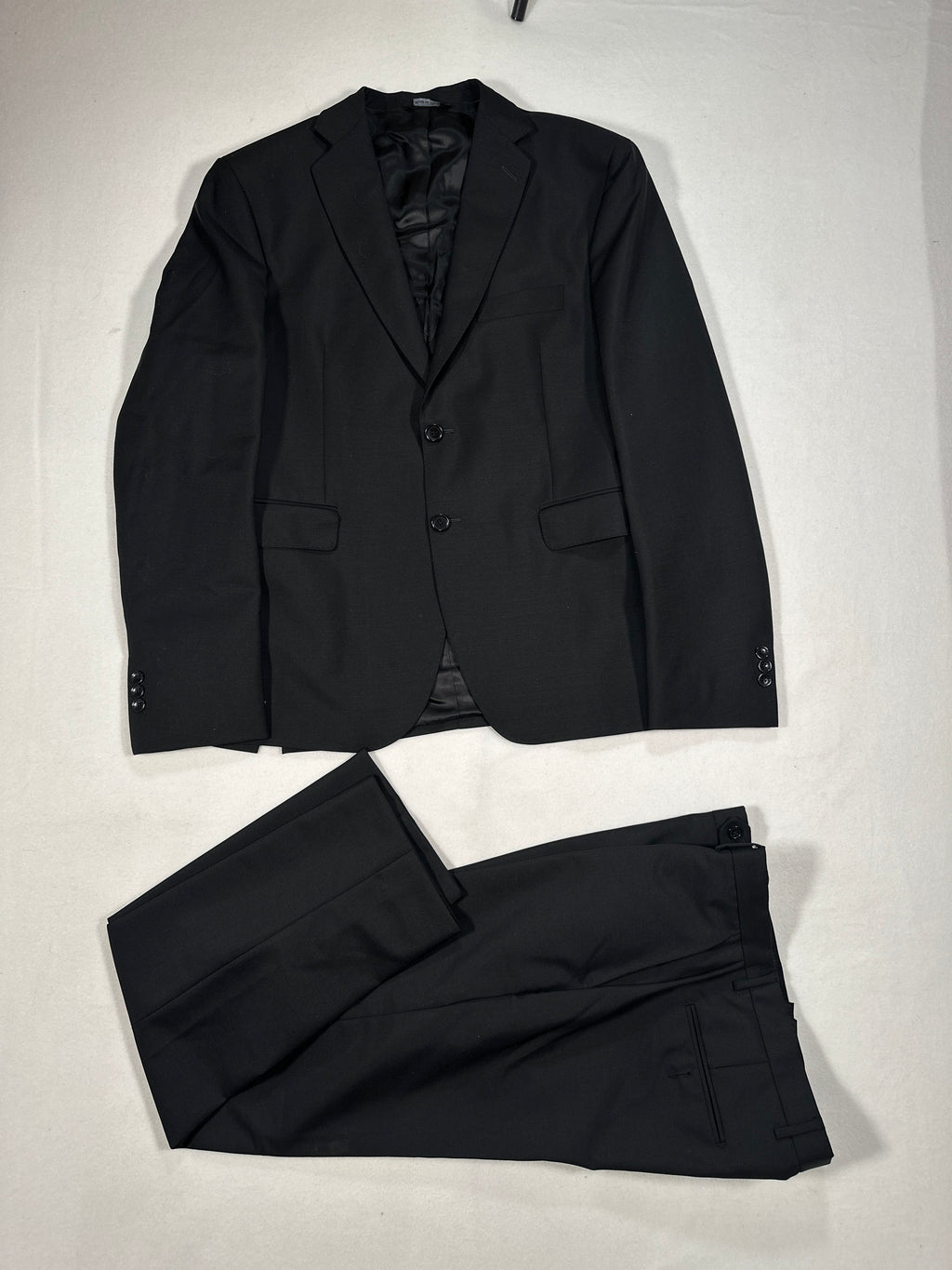 Magni Produzioni Men’s Black Wool Suit – Super 130’s Bonino Tessuti, Made in Italy EU54