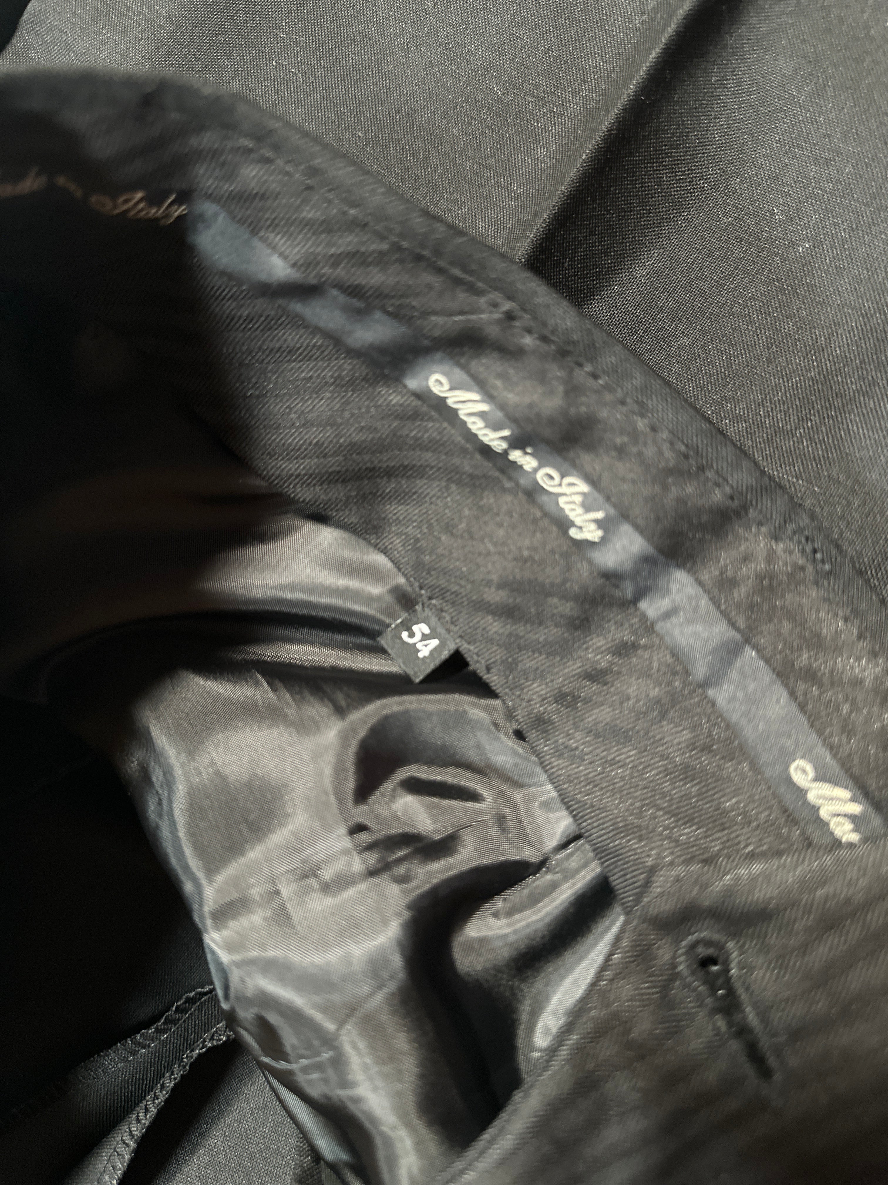 Magni Produzioni Men’s Black Wool Suit – Super 130’s Bonino Tessuti, Made in Italy EU54