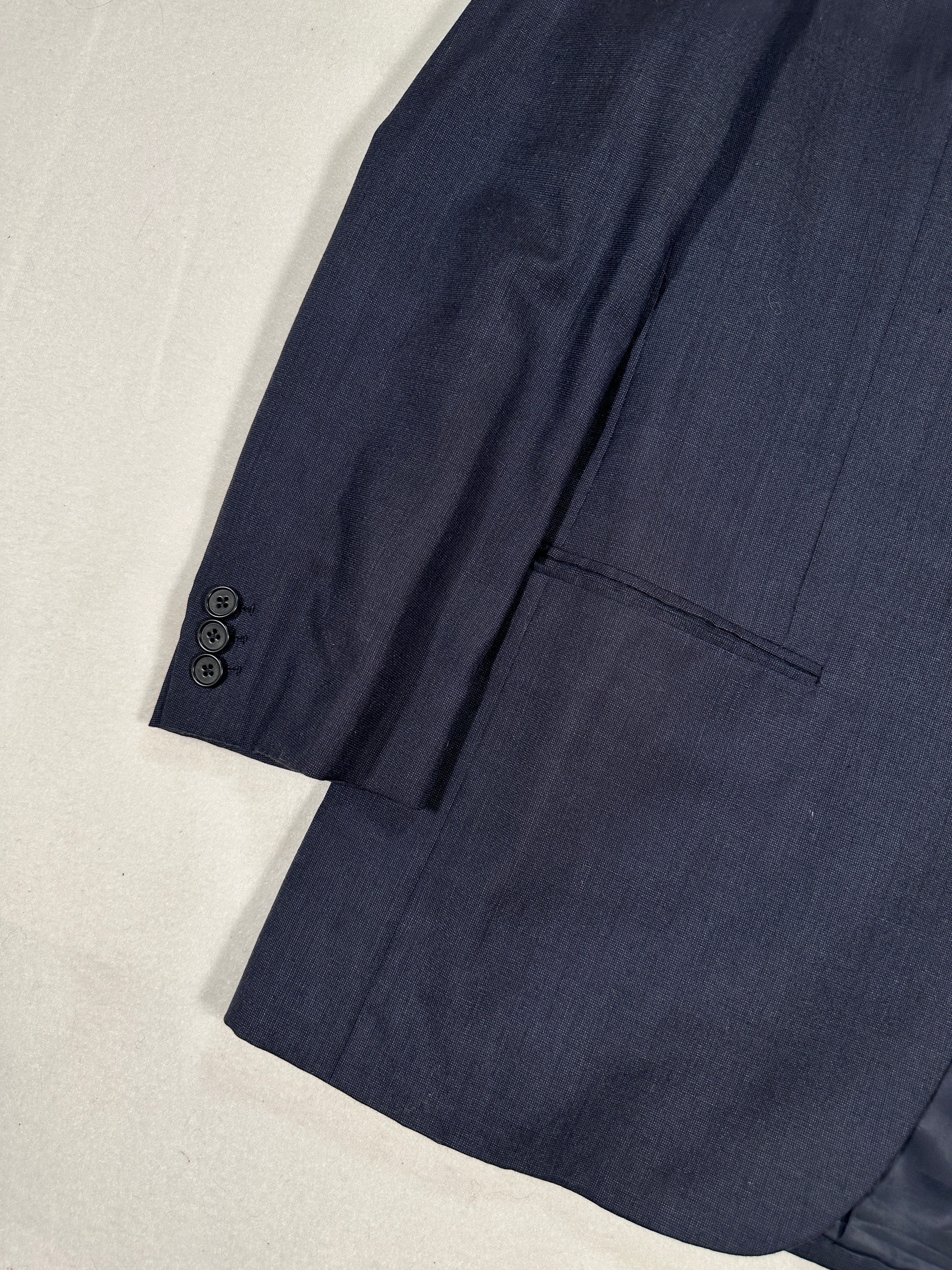 D’Avenza Roma Vintage Handmade Cashmere Suit – Navy Blue Made in Italy Jacket & Trousers + Tie | Size EU50 M/L