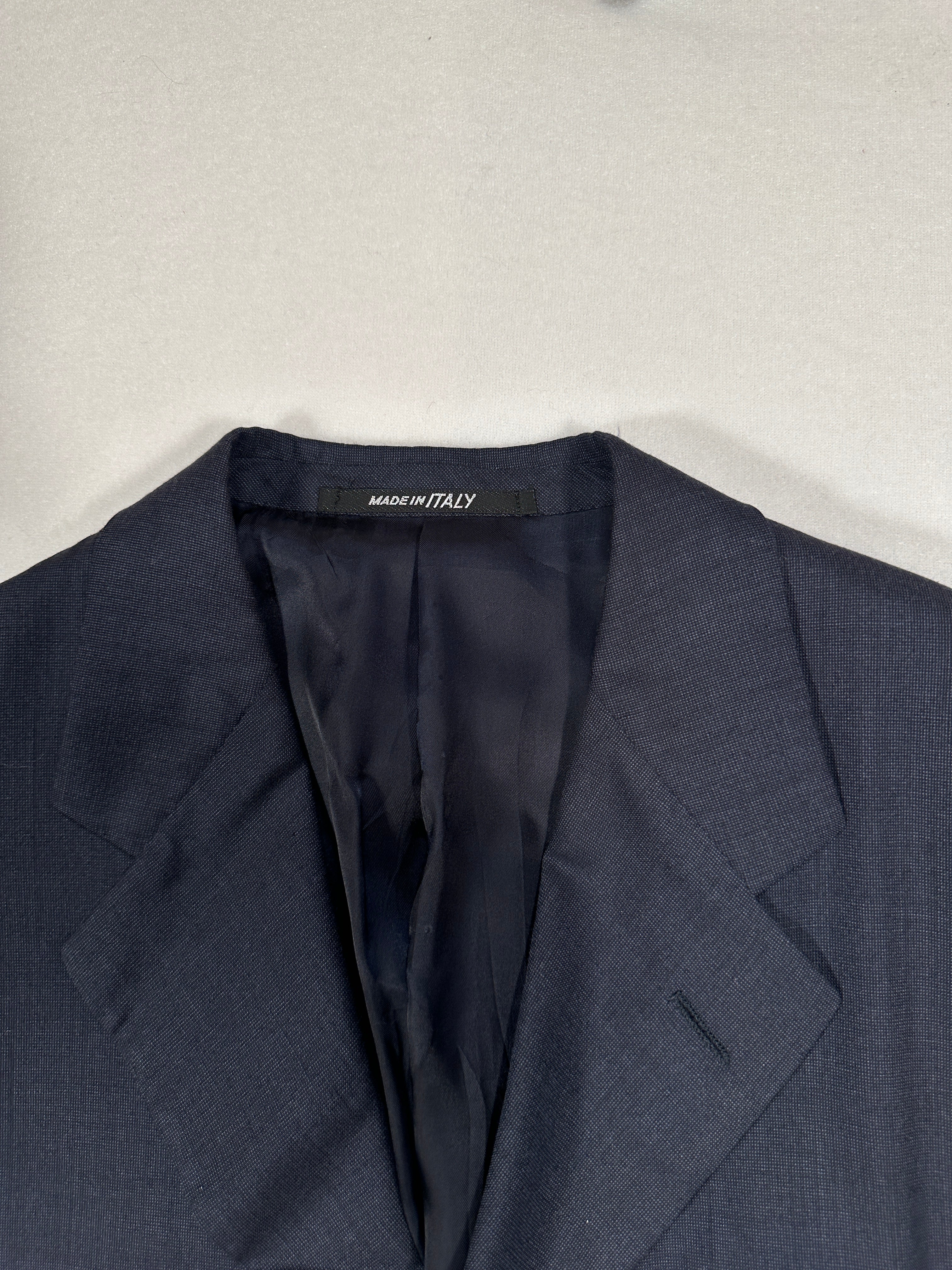 D’Avenza Roma Vintage Handmade Cashmere Suit – Navy Blue Made in Italy Jacket & Trousers + Tie | Size EU50 M/L