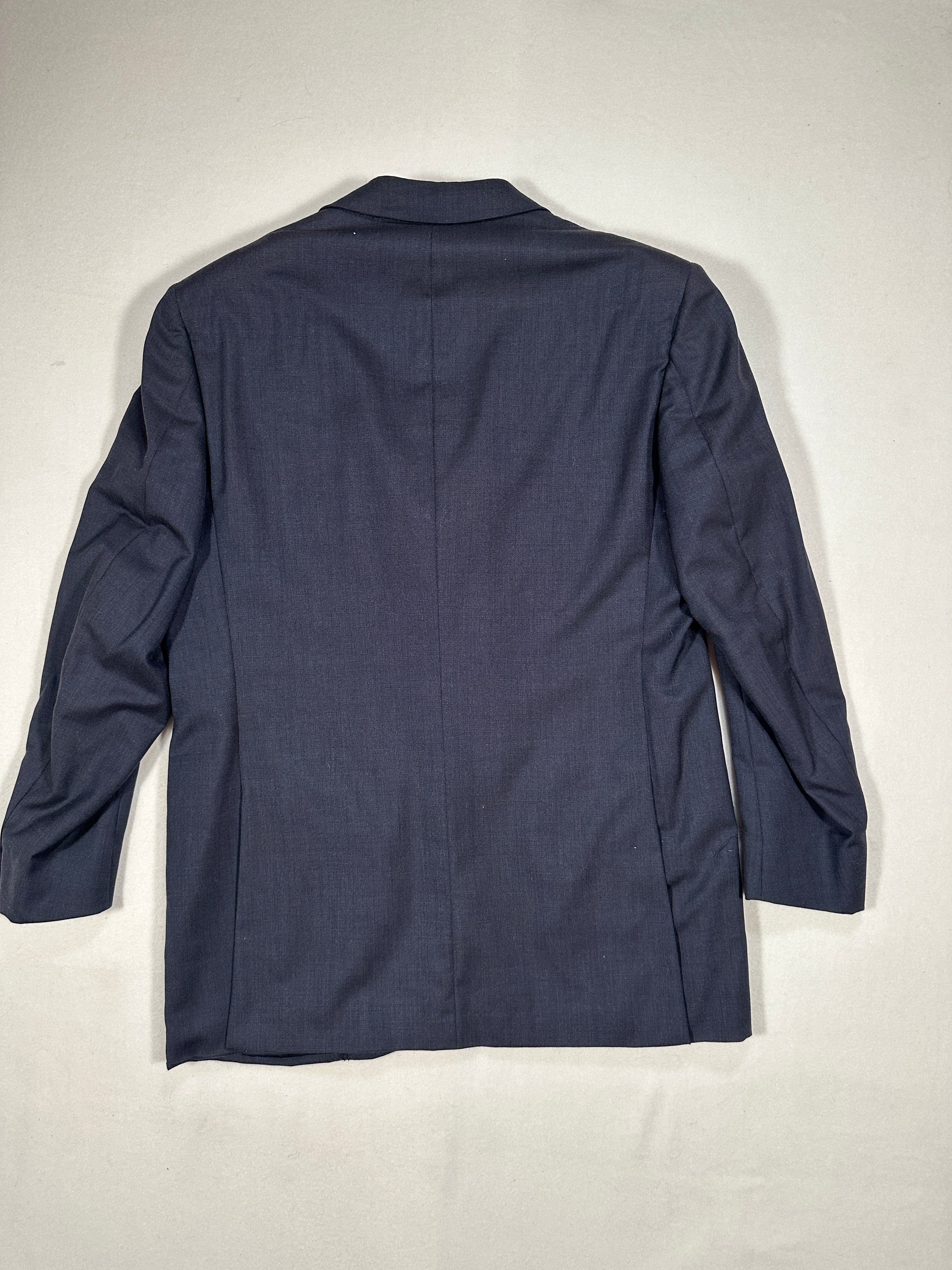 D’Avenza Roma Vintage Handmade Cashmere Suit – Navy Blue Made in Italy Jacket & Trousers + Tie | Size EU50 M/L