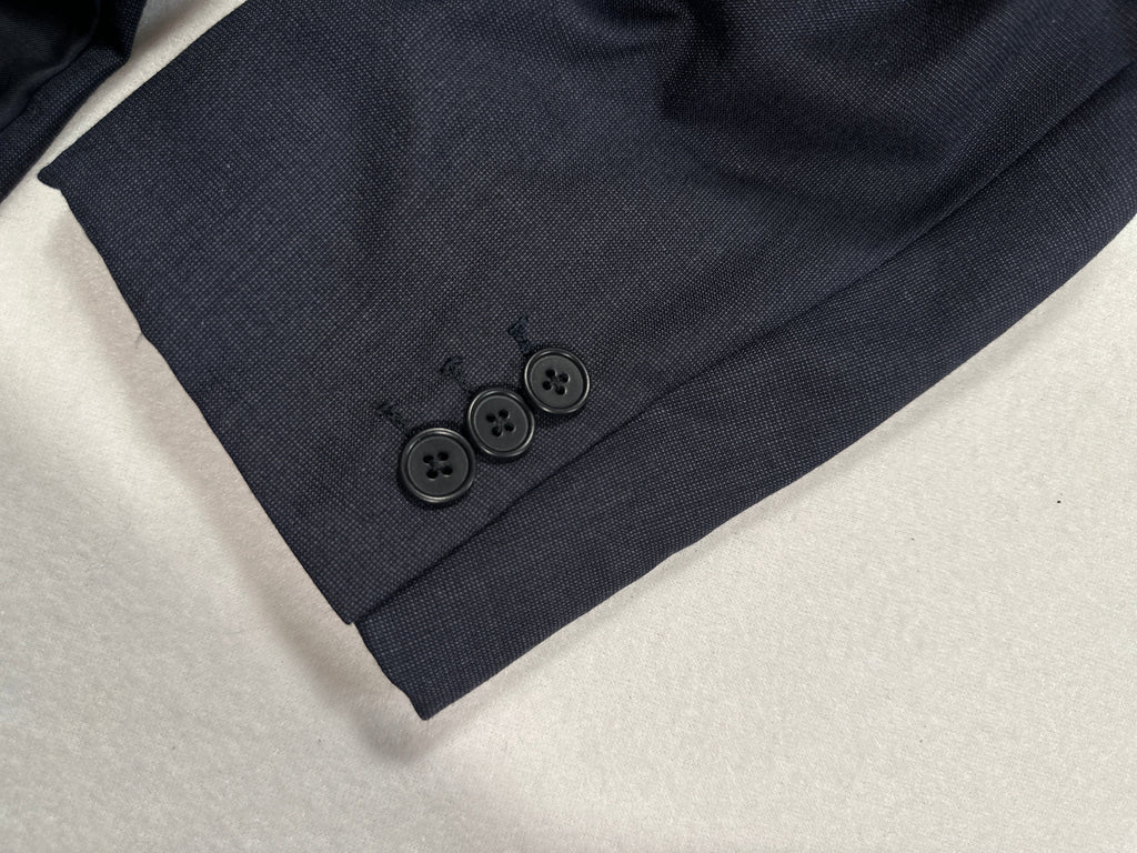 D’Avenza Roma Vintage Handmade Cashmere Suit – Navy Blue Made in Italy Jacket & Trousers + Tie | Size EU50 M/L
