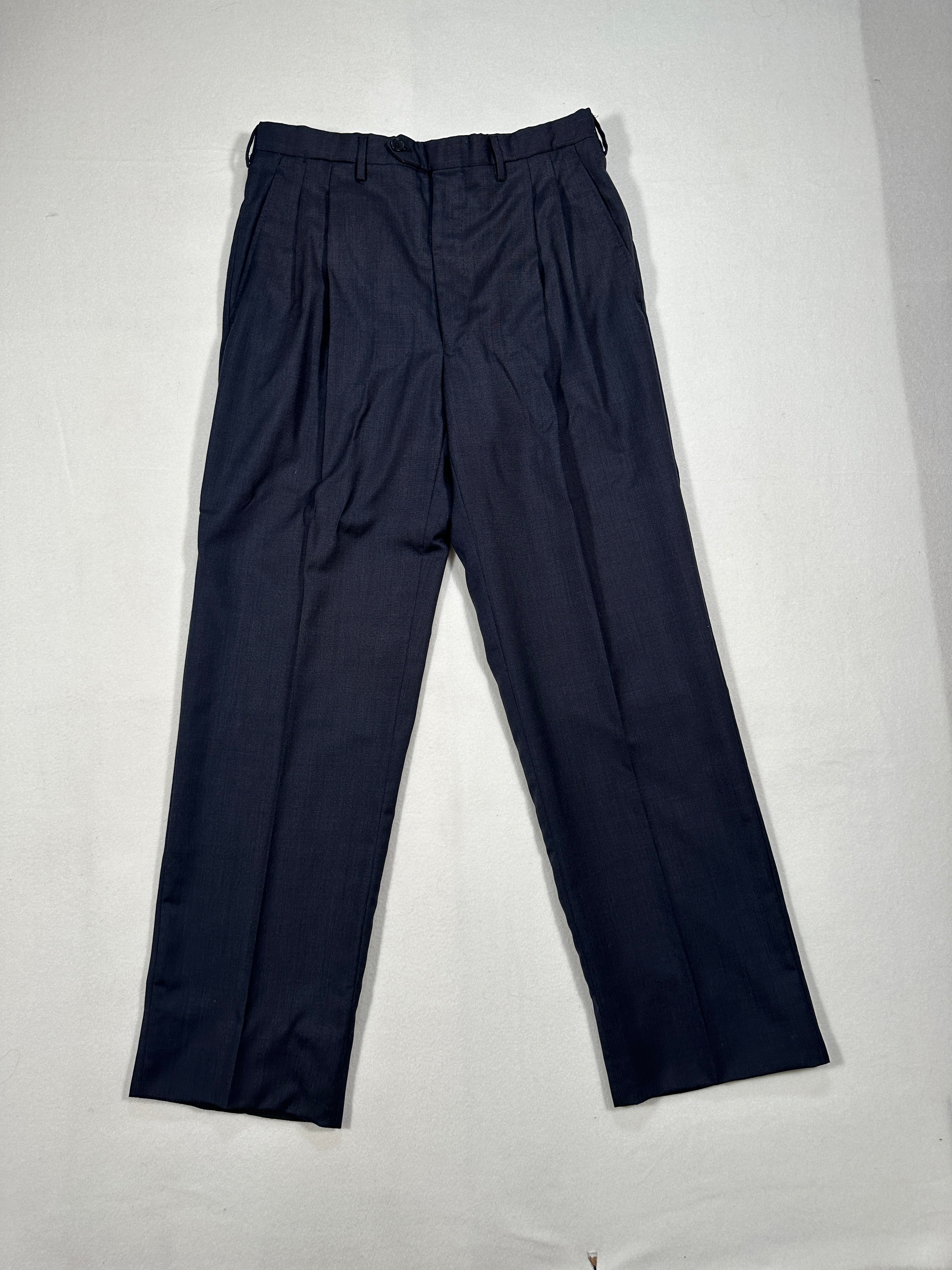 D’Avenza Roma Vintage Handmade Cashmere Suit – Navy Blue Made in Italy Jacket & Trousers + Tie | Size EU50 M/L