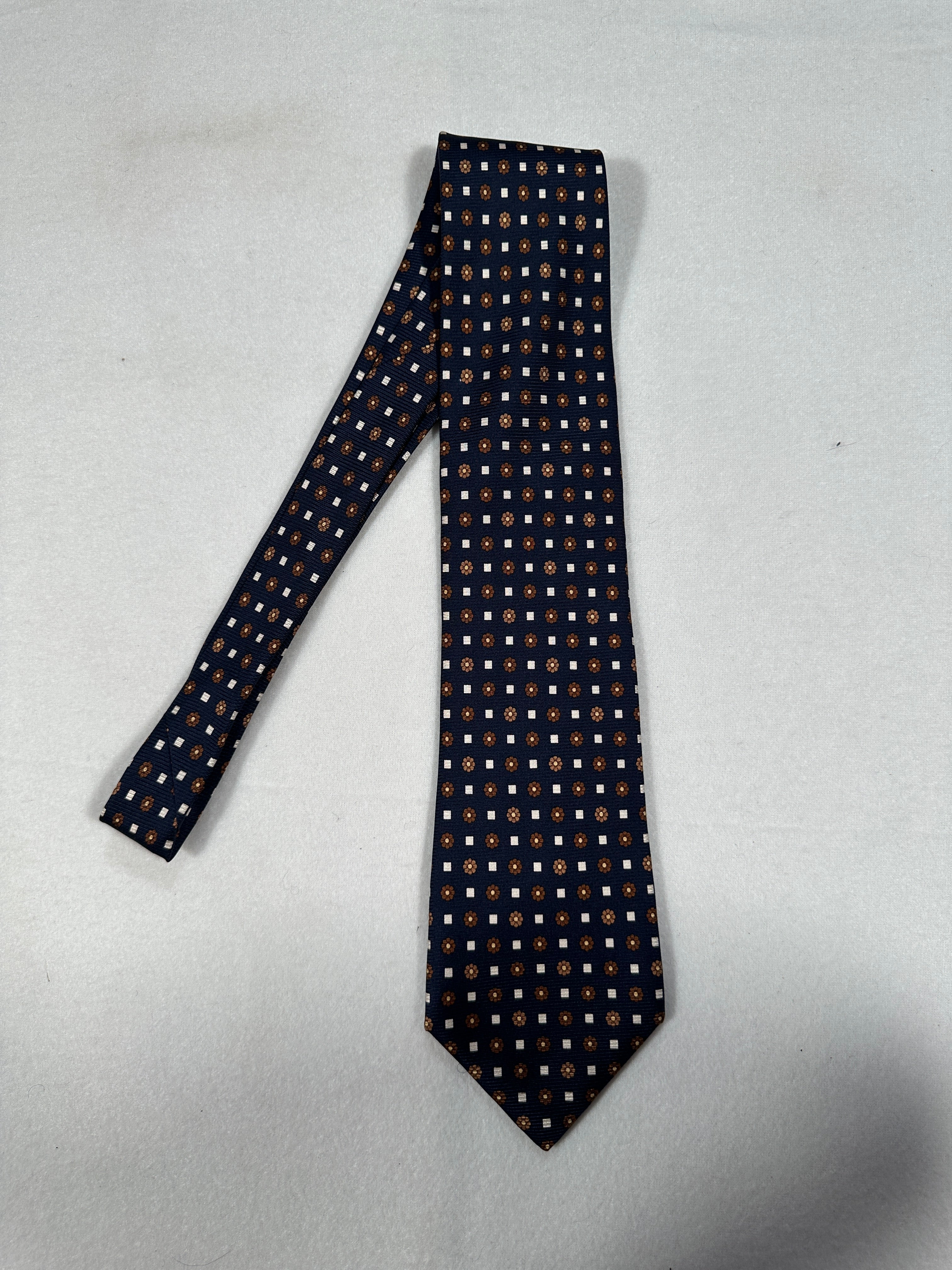 D’Avenza Roma Vintage Handmade Cashmere Suit – Navy Blue Made in Italy Jacket & Trousers + Tie | Size EU50 M/L