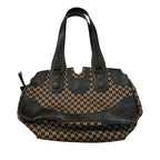Borsa Max Mara vintage  pelle e tessuto fantasia pied de poule Made in Italy