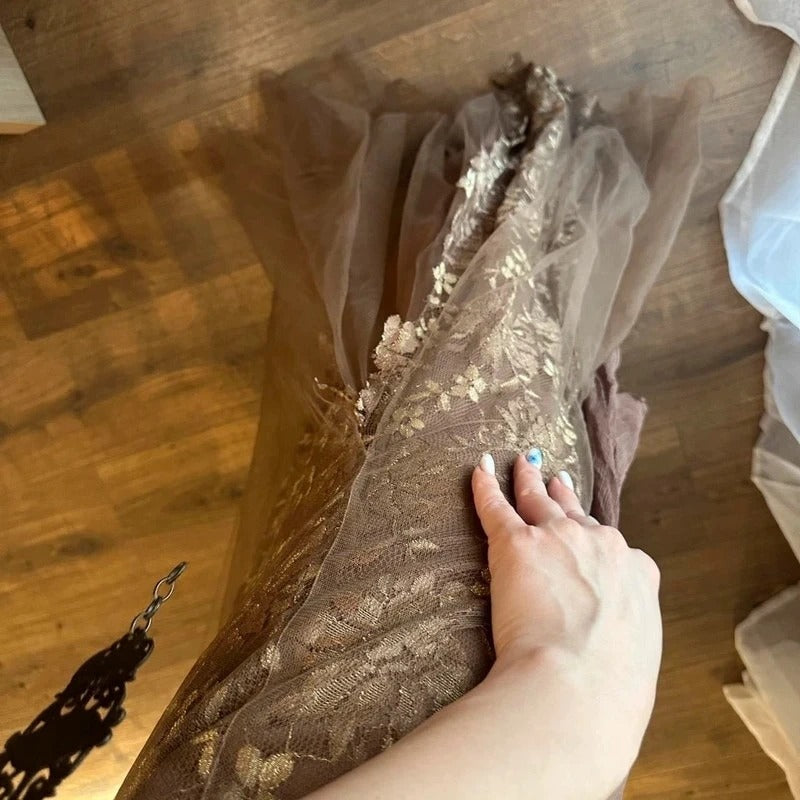 Vestito vintage in seta e tulle da cerimonia taglia M