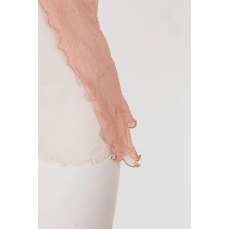 Top Vintage Seta Rosa Cipria Coquette Fairycore Y2K Spalline S
