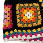 Vintage Handmade Crochet Granny Square Vest – Boho Folk Patchwork