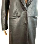 Cappotto lungo effetto pelle Zara nero minimal chic S