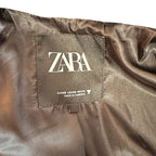 Cappotto lungo effetto pelle Zara nero minimal chic S
