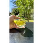 Murano Glass Yellow Green Swan Figurine Hand Blown Art Glass Sculpture Italy