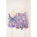 Vintage Luisa Spagnoli Set Seta Top Gonna Floreale Lilla Donna M