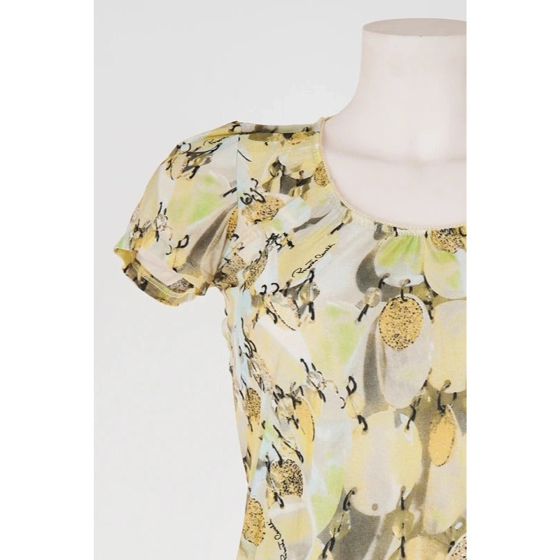 Maglia Vintage Roberto Cavalli Mesh Floreale Stretch Made Italy Donna M