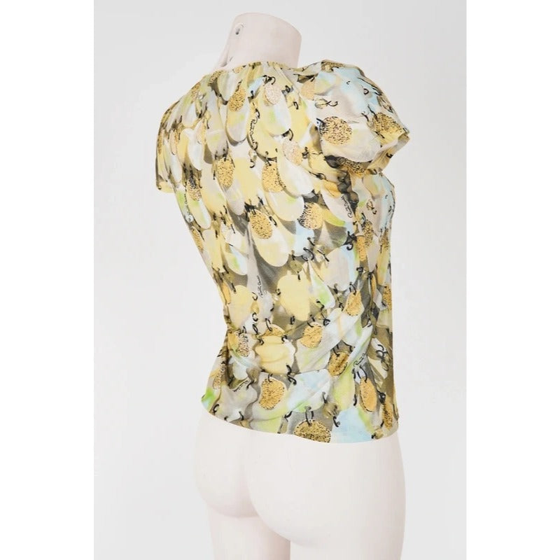 Maglia Vintage Roberto Cavalli Mesh Floreale Stretch Made Italy Donna M