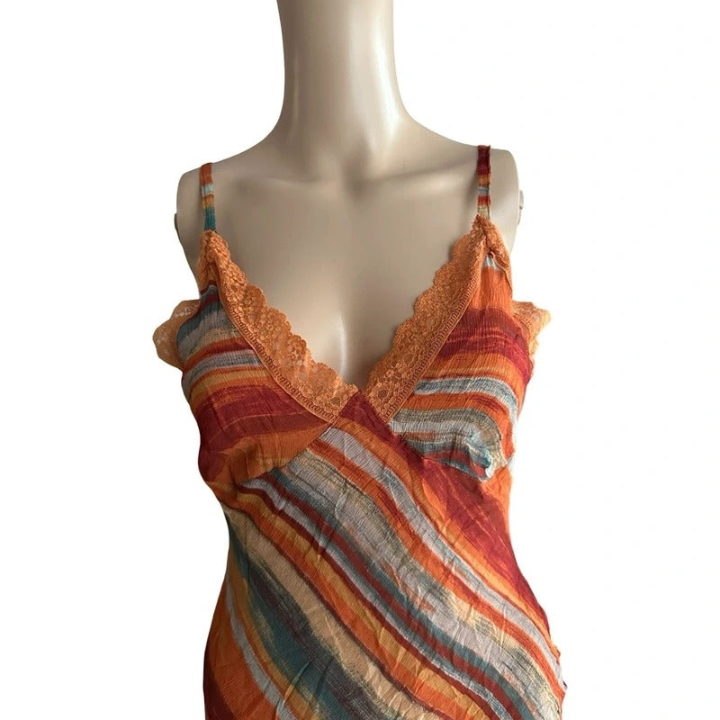 Vintage Belchis Firenze 100% seta slip dress Made in Italy L