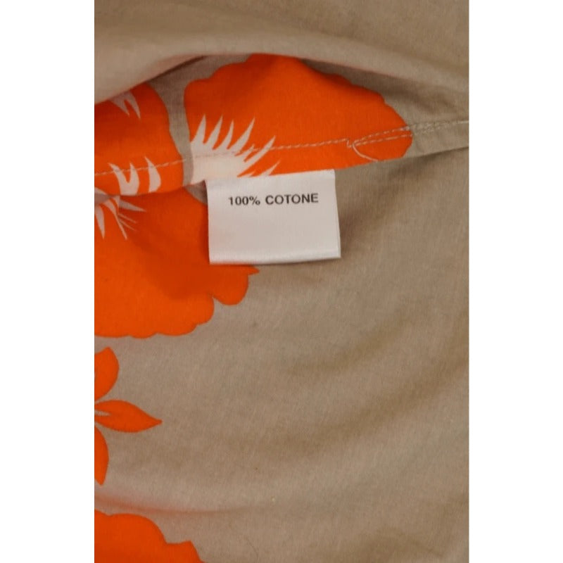 Camicia Vintage Pakka Stuff Floreale Hawaii 100% Cotone Beige M/L