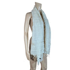 Vintage Sheer White Textured Scarf | Lightweight Minimal Wrap