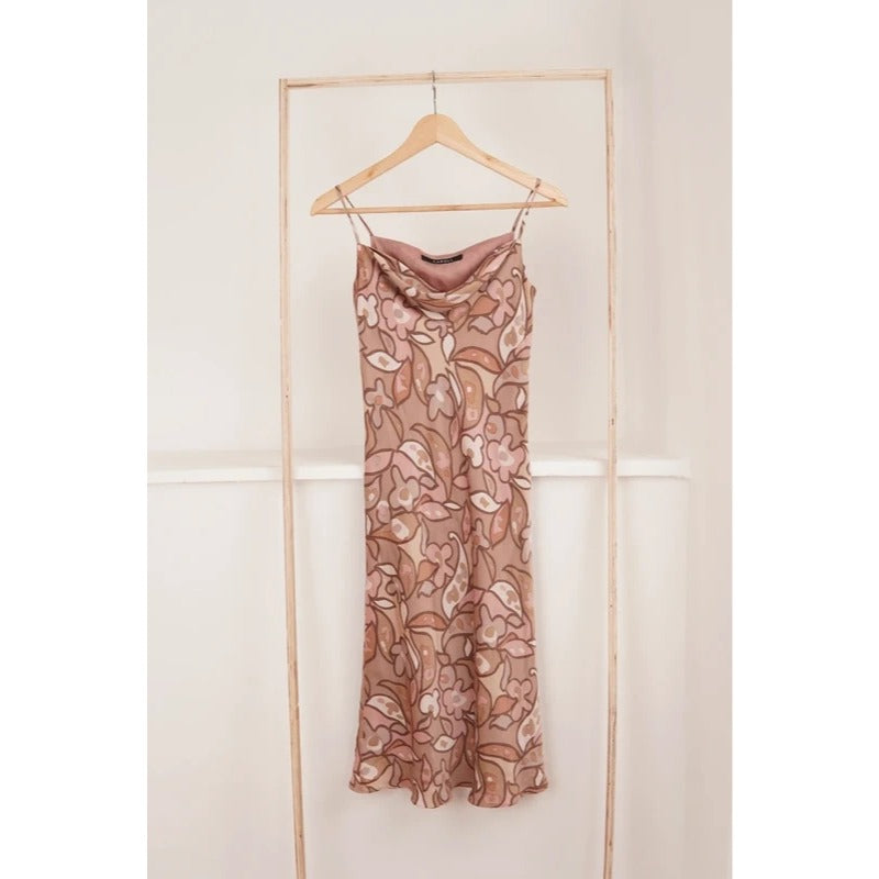 Abito Vintage Caroll in seta con stampa floreale retrò taglia XS
