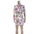 Blazer vestito Rinascimento floreale rosa mini elegante XS
