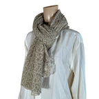Vintage Sheer Textured Scarf in Soft Taupe | Lightweight Elegant Wrap