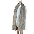 Vintage Sheer Textured Scarf in Soft Taupe | Lightweight Elegant Wrap