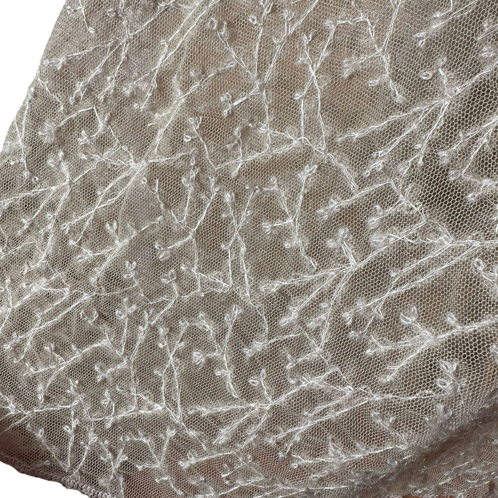 Vintage Sheer Textured Scarf in Soft Taupe | Lightweight Elegant Wrap