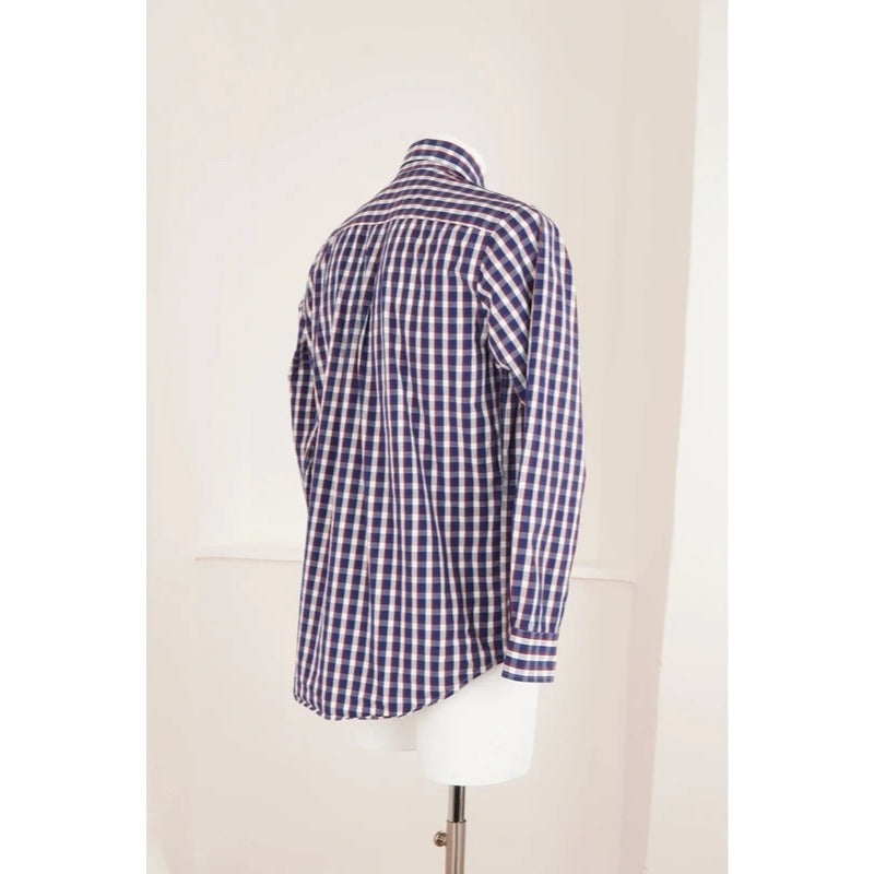 Camicia Vintage Best Company Quadri Blu Rosso Bianco Cotone Uomo S
