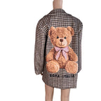 Cappotto teddy bear pied de poule oversize Made in Italy L/XL