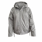 Calvin Klein Jeans Grey Hooded Zip-Up Jacket – Fleece Lined, Y2K Era