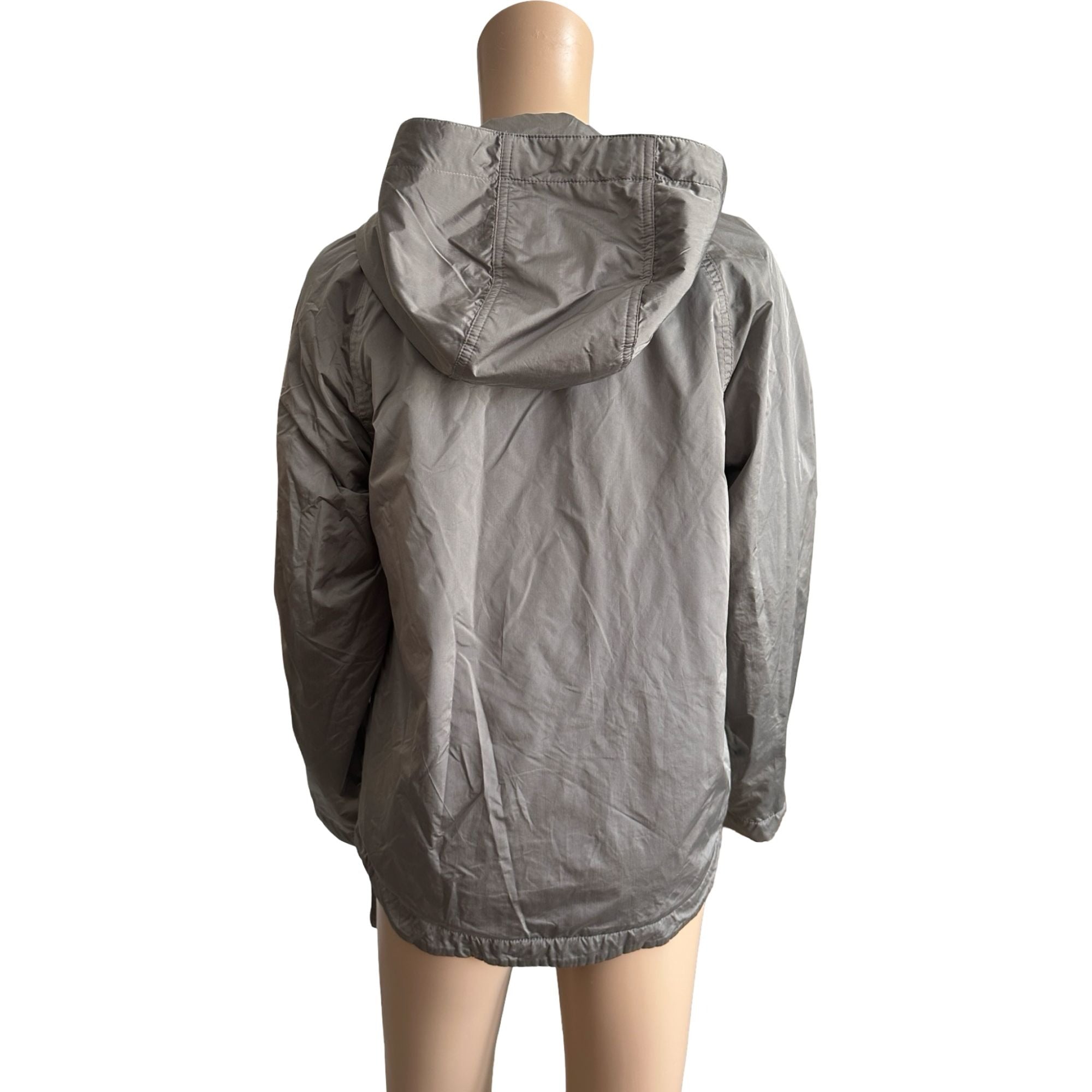 Calvin Klein Jeans Grey Hooded Zip-Up Jacket – Fleece Lined, Y2K Era