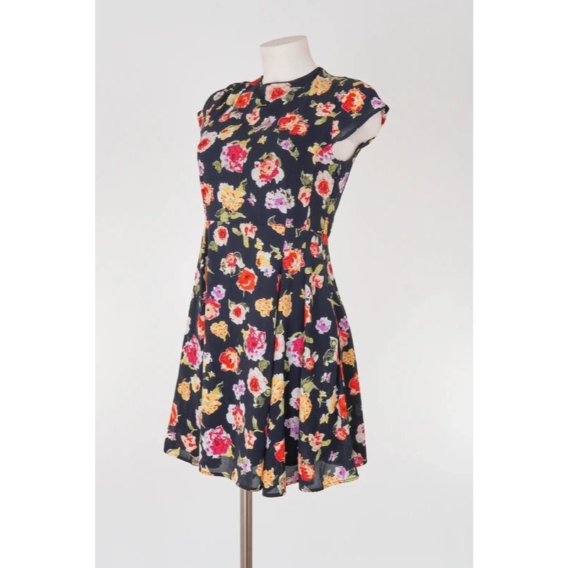 Vestito vintage floreale nero skater romantic coquette cottagecore M