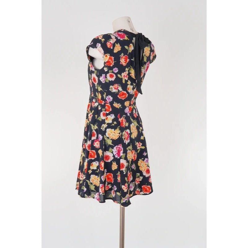 Vestito vintage floreale nero skater romantic coquette cottagecore M