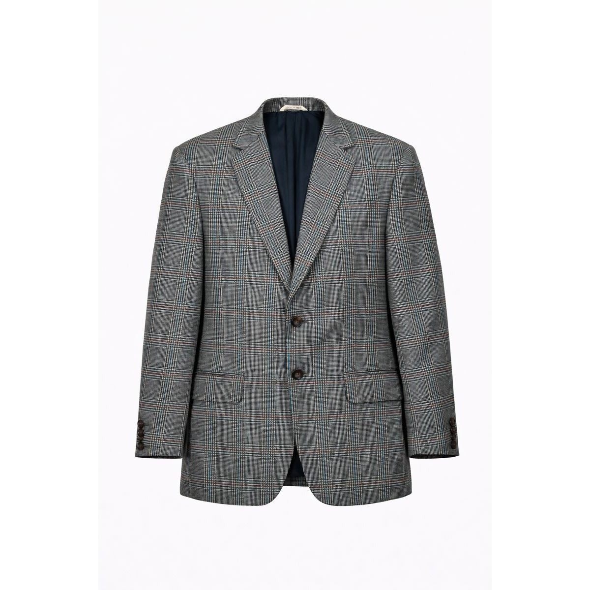 Stradivari Vintage Plaid Wool & Cashmere Blazer – Made in Italy, Tailored Man Jacket Size M