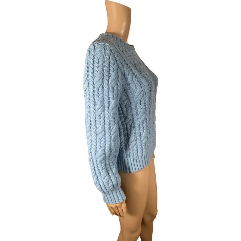 Maglione Vicolo azzurro trecce lavorate morbido taglia unica S/M