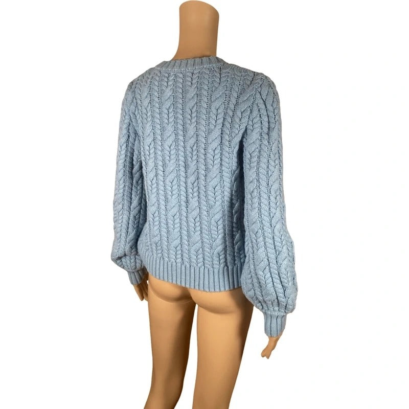 Maglione Vicolo azzurro trecce lavorate morbido taglia unica S/M