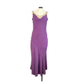 Diana Galesi Abito Lungo Viola con Perline Dorate Romantic Vintage Donna S