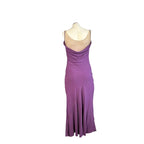 Diana Galesi Abito Lungo Viola con Perline Dorate Romantic Vintage Donna S
